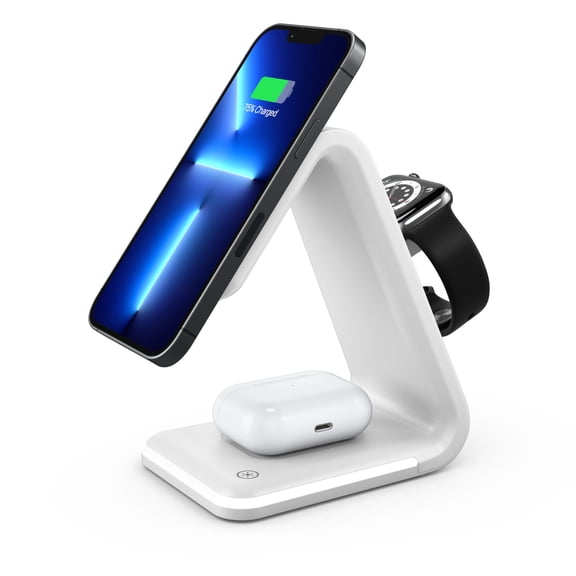 3-in-1 Wireless Charging Station with Light, Desktop Charger for Multiple Devices