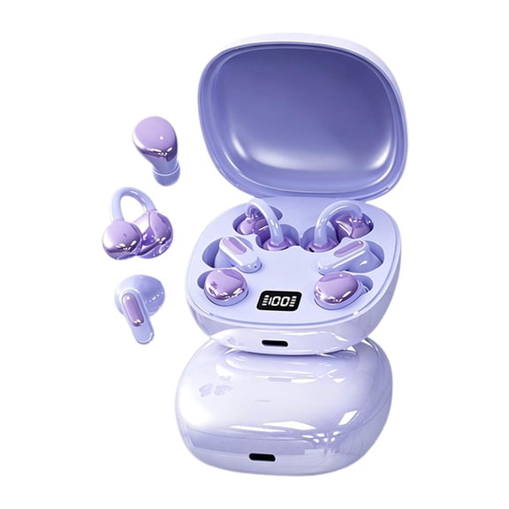 3 in 1 Wireless Earbuds, Interchangeable Clip-On, In-Ear & Sleep Earphones with Charging Case, 48H Playtime, Bluetooth 5.0, 6 Earbuds Included