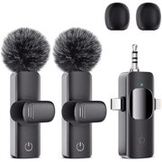 3 in 1 Wireless Lavalier Microphone - Cordless Mini Microphone for iPhone, Android, Camera, iPad, Mic Crystal Clear Sound, Suit for YouTube, TikTok