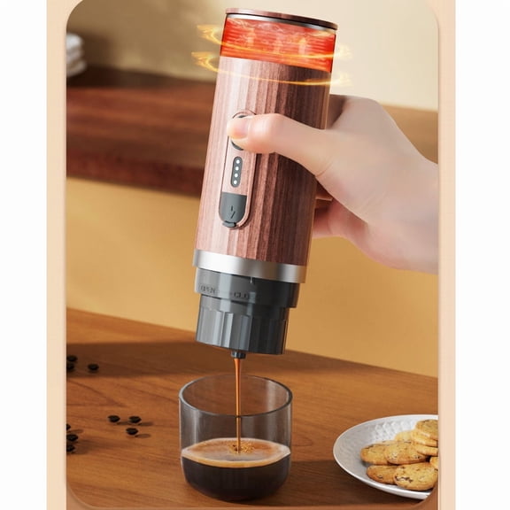 3-in-1 Wireless Portable Coffee Maker with heating, for Home and Outdoor Use, Makes Automatic Espresso from Capsules or Ground Coffee