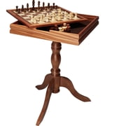 3-in-1 Wooden Chess Table Set for Checkers Backgammon, 18 Inch Premium Game Table Furniture,Board Game Gift Set for Home Adults