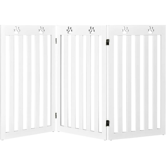 3-in-1 Wooden Freestanding Pet Gate Playpen, 3- Panel 36 inch High Large Dog Fence, Foldable Indoor Cat Gates, Pets Enclosure Room Divider for Apartment, Stairs, Doorway