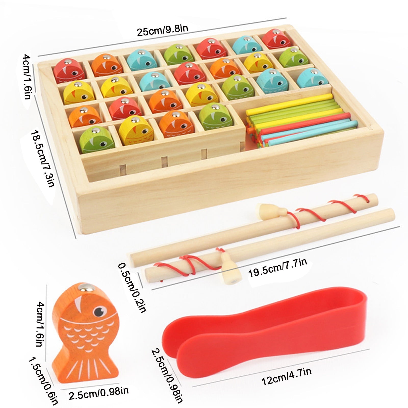 3 in 1 Wooden Toy Fishing Clip Beads Math Logarithm Board Montessori 3 in 1 wooden toy fishing clip beads math logarithm board montessori