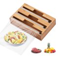 thumbnail image 1 of 3-in-1 Wrap Dispenser with Slide Cutter Plastic Wrap Aluminum Foil Wax Paper Dispenser for Kitchen Drawer/ Wall Mount, 1 of 8