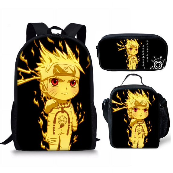 3 in 1 anime backpack cartoon backpack Fashion Men Fashion Men Backpack for Outdoor Travel 3D Prints Casual bag