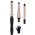 thumbnail image 1 of Prizm 3-in-1 Interchangeable Barrel Curling Wand Set-0.6 to 1 Inch Tapered Curling Iron with 1 Inch Round Brush, Dual Voltage Travel Hair Wand Curler, Fast Heat, Ionic Anti Frizz Champagne Gold, 1 of 8