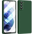 thumbnail image 1 of 3 in 1 for Samsung Galaxy S21 Plus Case, with Full Camera Cover Protection，Liquid Silicone Slim Shockproof Protective S21+ Phone Case (Alpine Green), 1 of 12