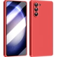 thumbnail image 1 of 3 in 1 for Samsung Galaxy S23 Plus Case, with Full Camera Cover Protection，Liquid Silicone Slim Shockproof Protective S23+ Phone Case (Red), 1 of 12
