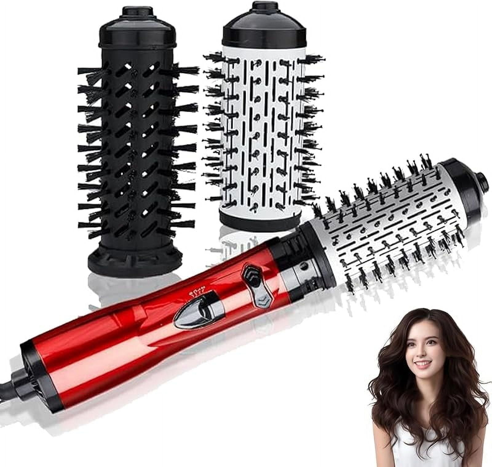 3-in-1 hot air styler and rotating hair dryer, Hot Air Styler and Rotating Brush, rotating hair dryer brush spinning, Hot Air Styler and 360 Rotating Hair Dryer for Dry Hair, Curl Hair (Pink)