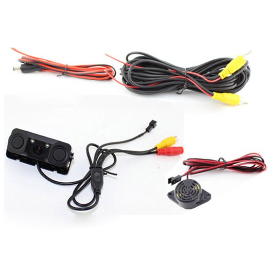 3-in-1 modified car SUV park reverse radar sensor rearview backup camera assistant-