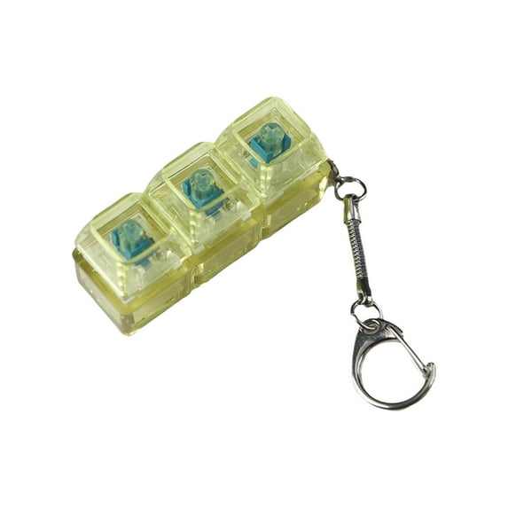 3 in 1Keyboard Clicker Fidget Toy,Fidget Keychain LED Lights,Stress Relief,Keyboard Fidget,Yellow
