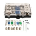 3 in 3 Out ANL Fuse Holder with 6 Fuse Zinc Alloy Nickel Plating Fuse Block for Car RV Yacht DC