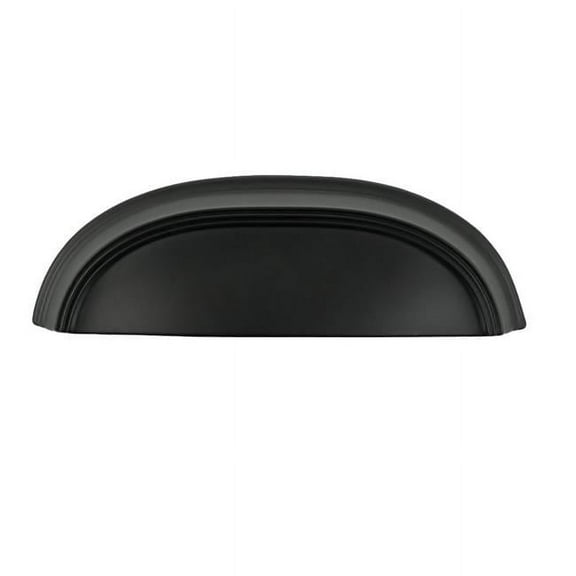 3 in. 96 mm Center-Center Style Cup, Cabinet Pull, Matte Black