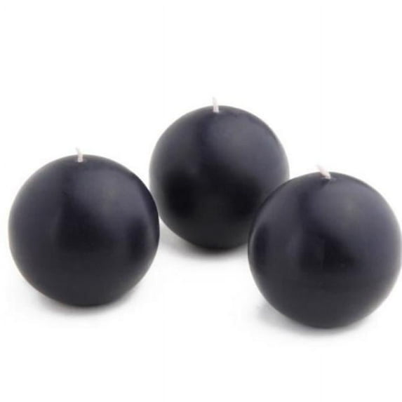 3 in. Ball Candles, Black - 6 Piece per Box