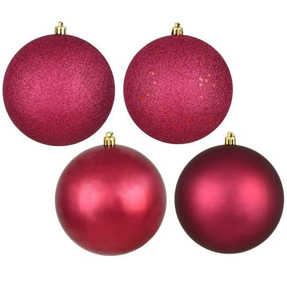 3 in. Berry Red Assorted Ball Ornament 16 per Box