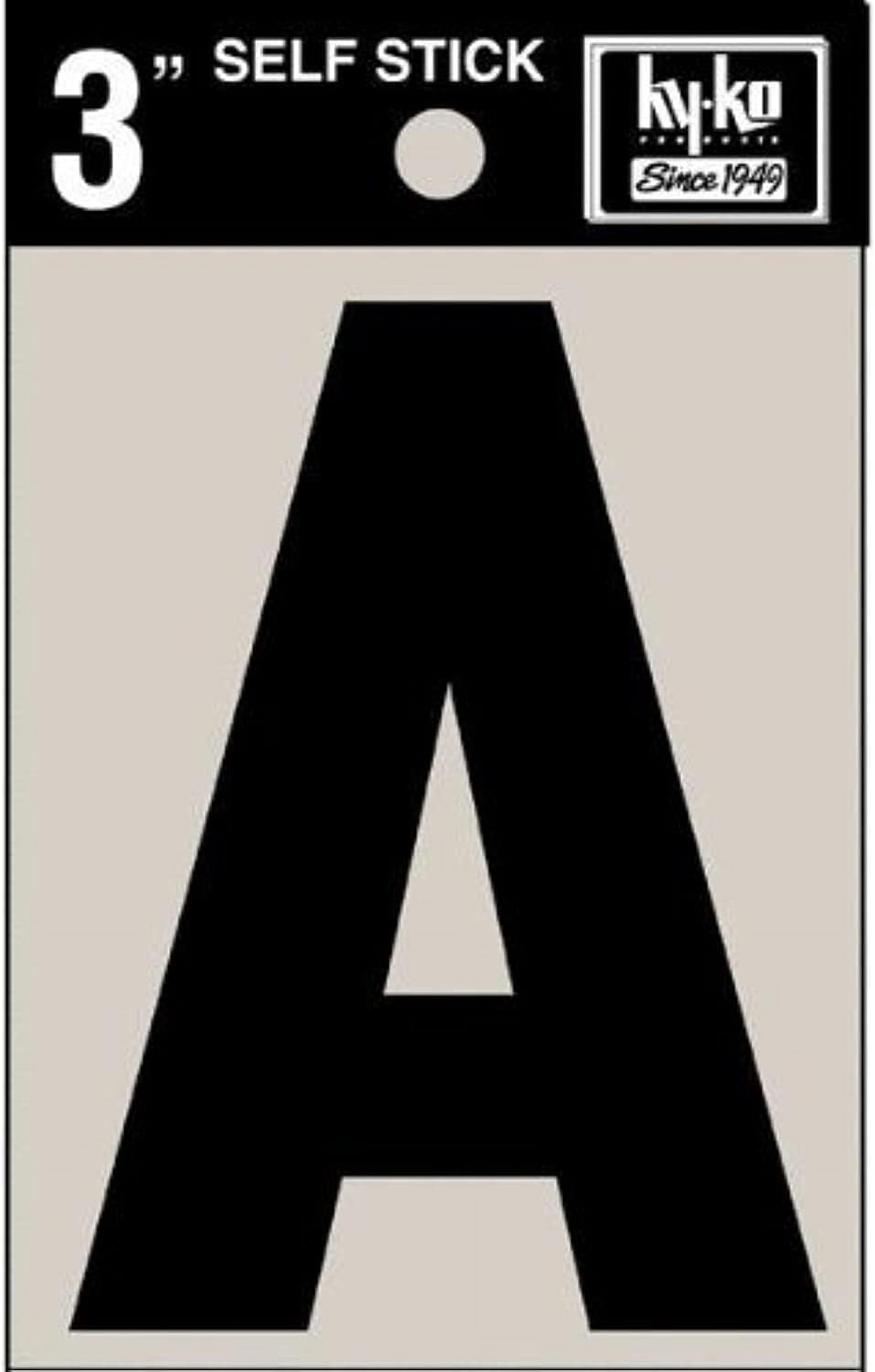 3 in. Black Vinyl Letter A SelfAdhesive 1 pc.