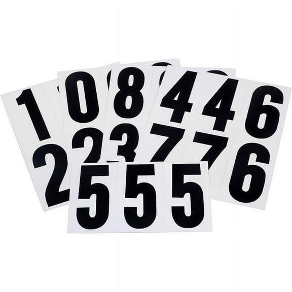 3 in. Black & White Vinyl Square Cut Self Adhesive Number