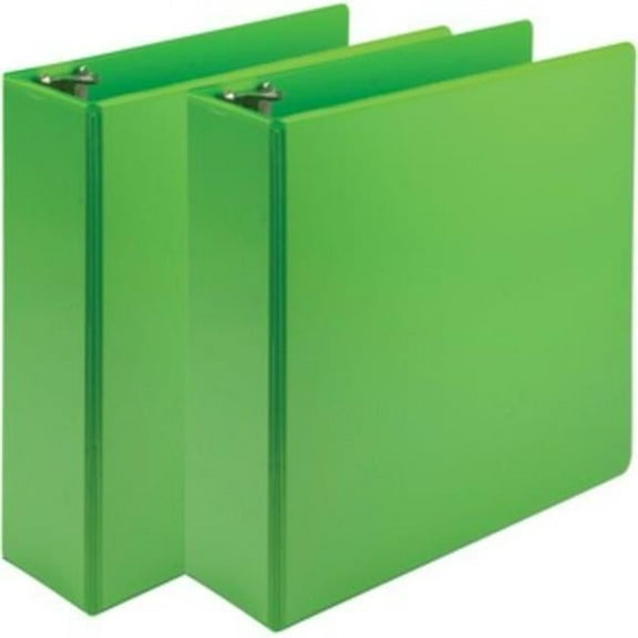 3 in. Earths Choice Plant-Based Durable 3 Ring View Binders, Lime Green - Pack of 2