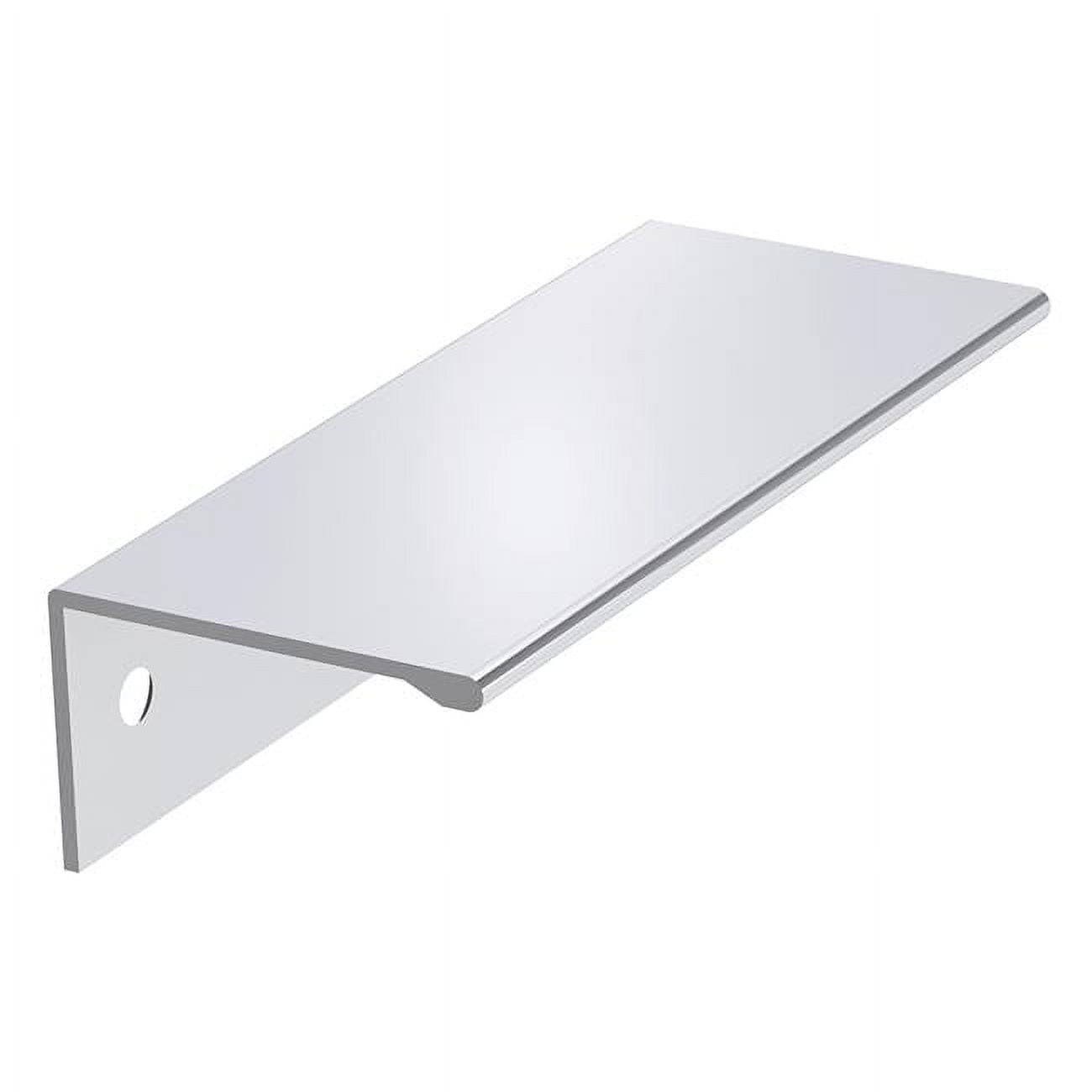 Polished Chrome Modern Finger Cabinet Pull with Mounting Hardware