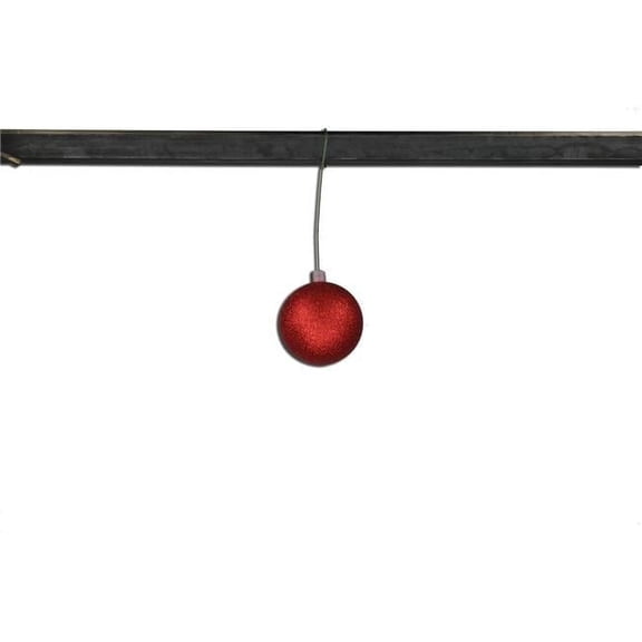3 in. Glitter Ball Ornament with Wire, Red - Pack of 12