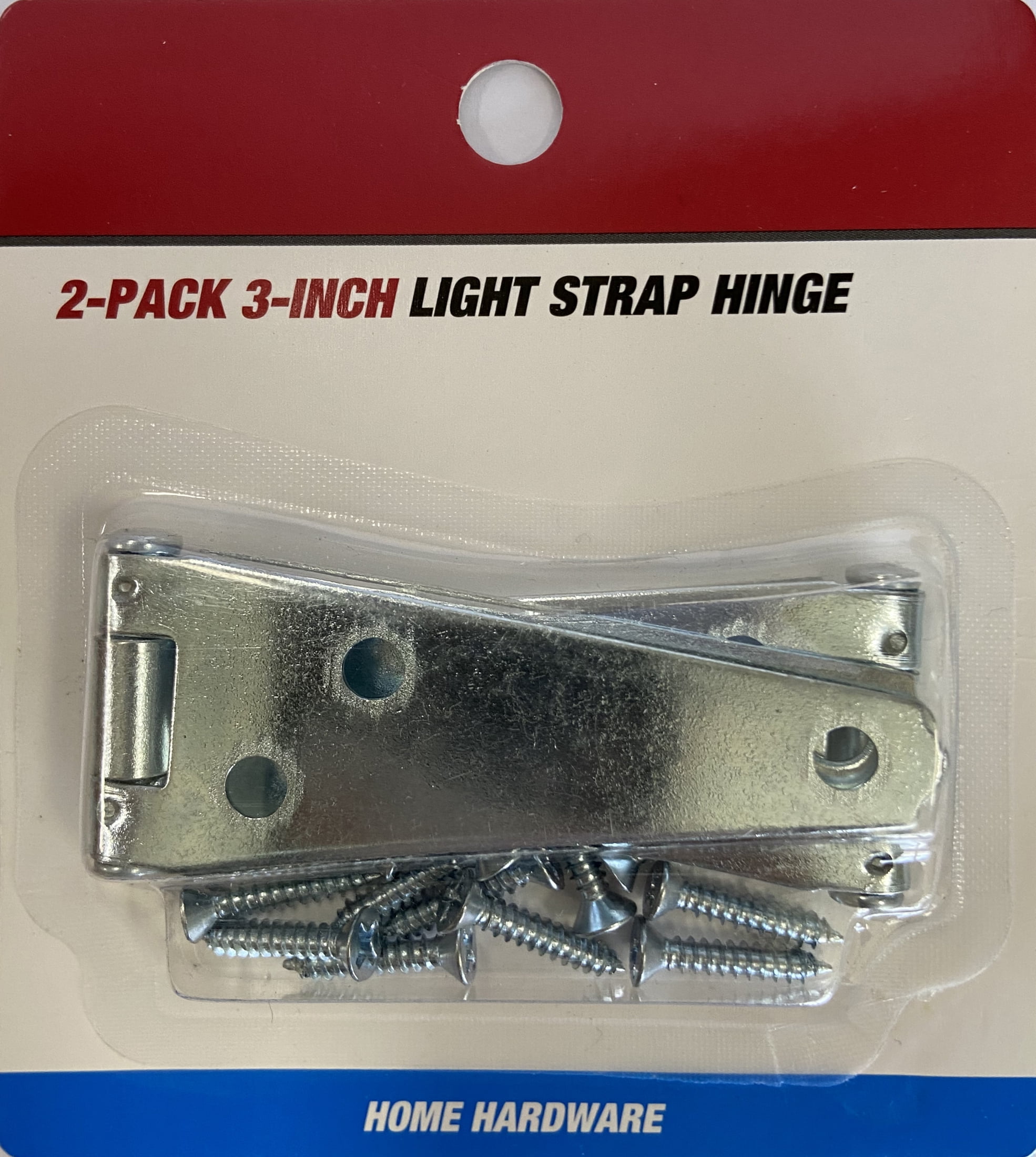 Hyper Tough 3 in. Light Strap Hinge, Zinc Plated (2 Pack)
