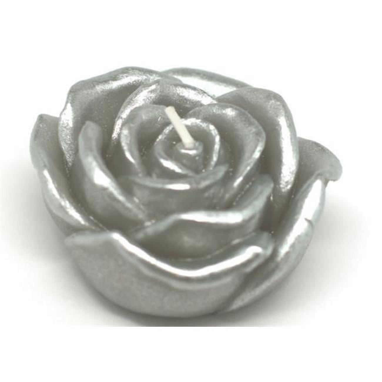 3 in. Metallic Silver Rose Floating Candles -12pc-Box - Walmart.com