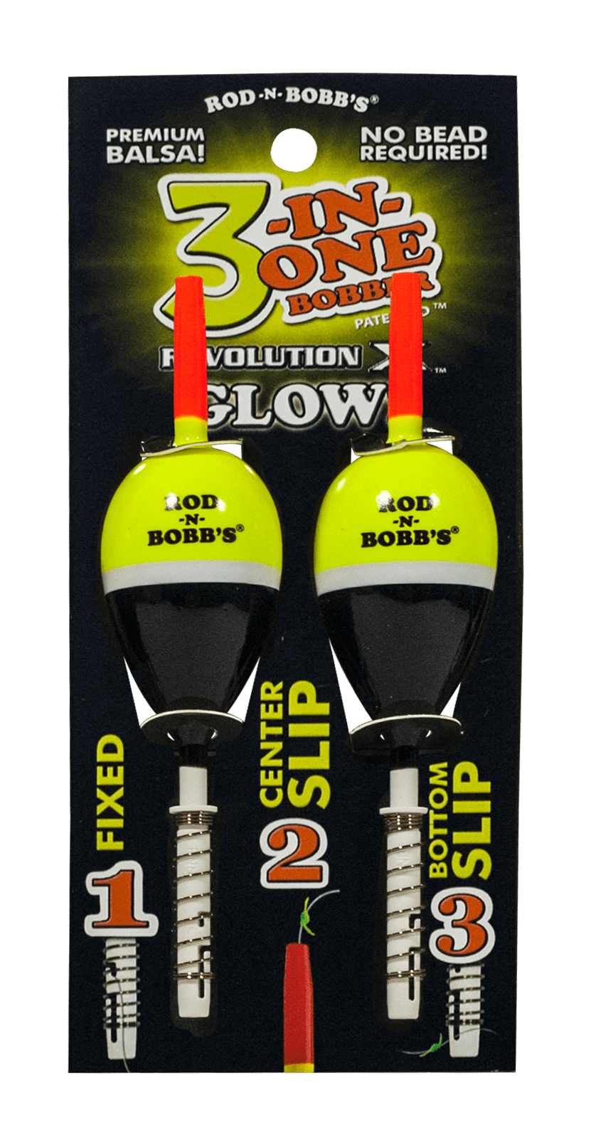 3-in-One Revolution X 1 1/8 Oval Glow Bobber - 2 Pack 