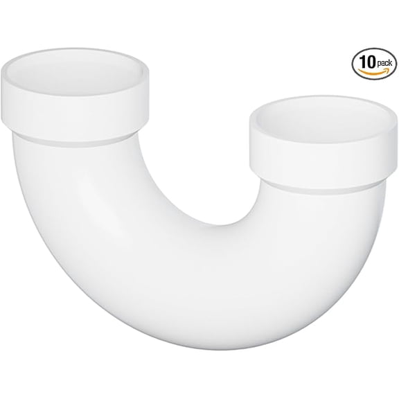 3 in. PVC DWV Return Bend H x H, White PVC Drain, Waste & Vent Fitting, (10 Pack)