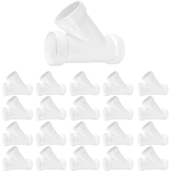 3 in. PVC DWV Wye Hub, White PVC Drain, Waste & Vent Fitting, (25 Pack)