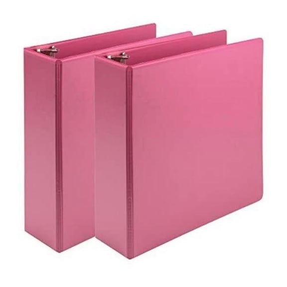 3 in. Plant-Based Durable 3 Ring View Binders - Berry Pink - Pack of 2
