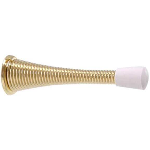 3 in. Spring Door Stop, Brass Plate