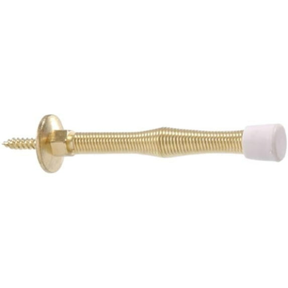 3 in. Spring Door Stop, Brass Plated