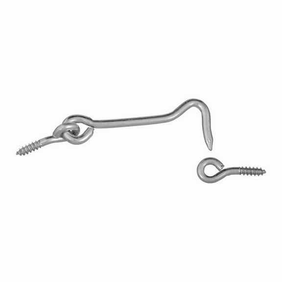 3 in. Steel Hook & Eyes - Zinc Plated - Pack of 2