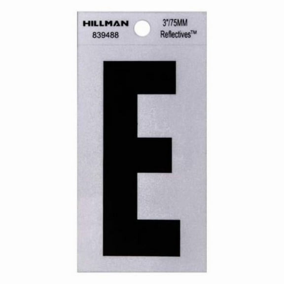3 in. Thin Adhesive Letter E, Black - Pack of 6