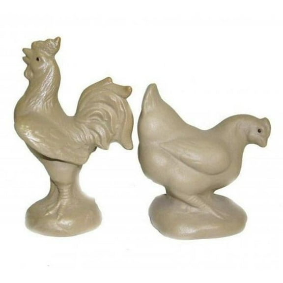 3 in. Various Poses Ceramic Chicken & Rooster Figurines, Set of 4