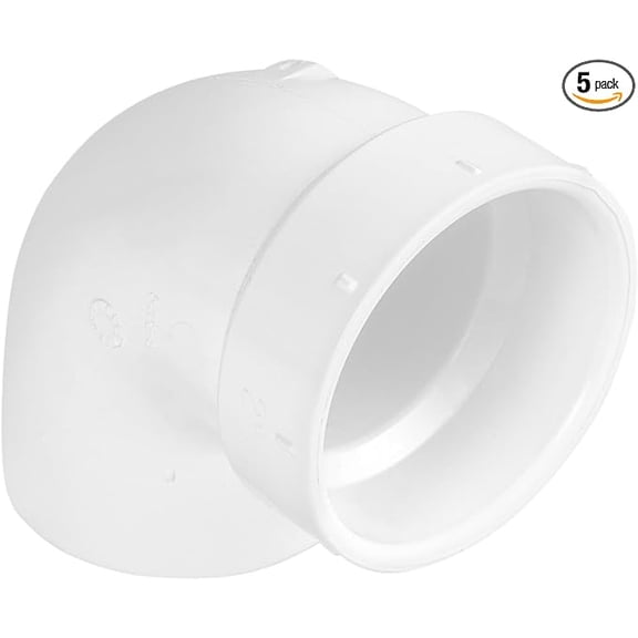 3 in. White PVC DWV Vent Street Elbow H x S, PVC Drain, Waste & Vent Fitting, (5 Pack)