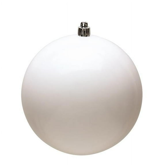 3 in. White Shiny UV Treated Christmas Ornament Ball - 12 per Bag