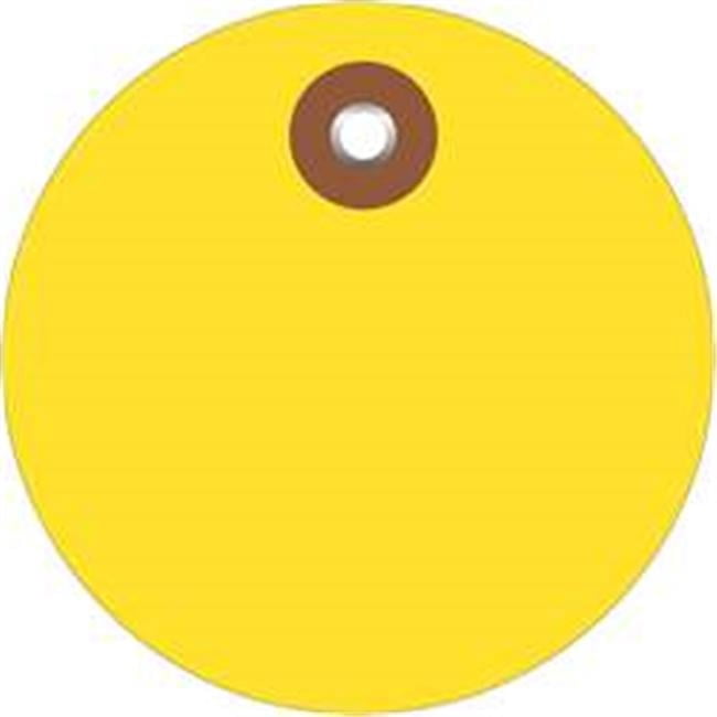 3 in. Yellow Plastic Circle Tags - Pack of 100