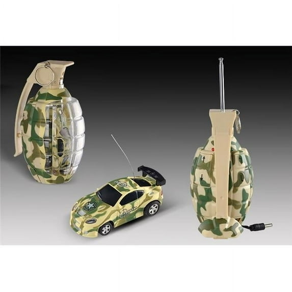 3 in. iBot Mini Remote Control Grenade Camouflage Car, Yellow