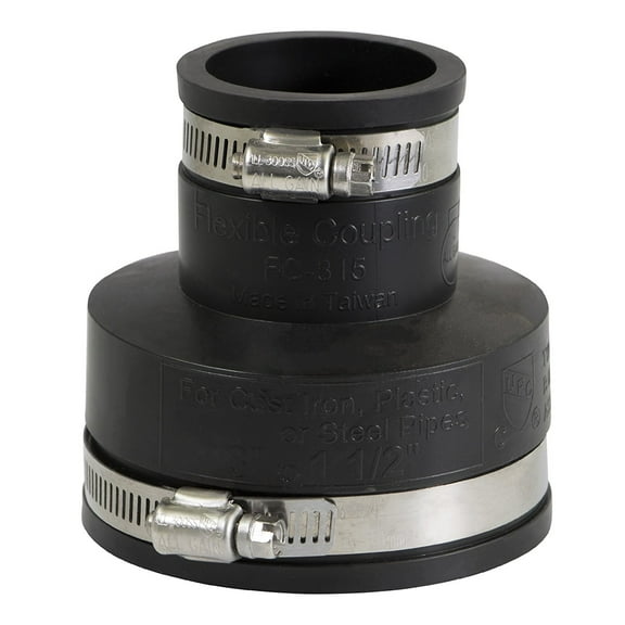 3 in. x 2 in. PVC Flexible Reducing Coupling with Stainless Steel clamps