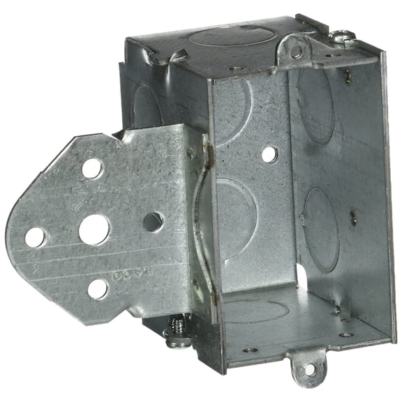 3 in. x 2 in. Switch Box, Gangable, 2-1/2 in. Deep, Eight 1/2 in. KO's, B Bracket