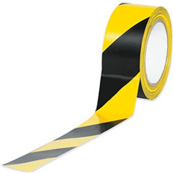 3 in. x 36 yds. Black-Yellow Striped Vinyl Safety Tape