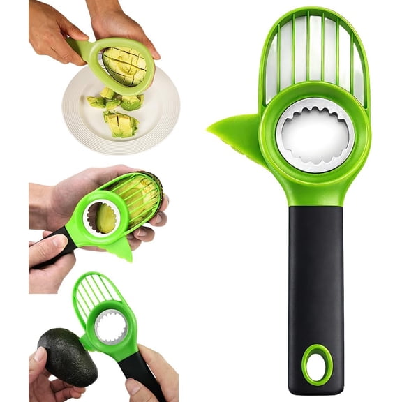 3 in1 Avocado Tool Split, Pit, and Slice, Avocado 3 Piece Set, Includes Avocado Slicer, Cutter and Airtight Storage Container,Kitchen Gadget (1 pcs)