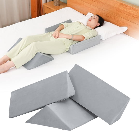 Fanwer Foam Polyester Wedge Pillows - 3-in-1 Positioning, Removable Cover, Back Pain Relief (3 Count)