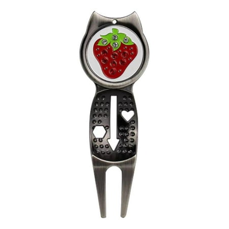 3 in1 Golf Repair Prong Golf Patriotic Marker Gift Set With Tool, Hat Clip and Ball Markers Red
