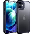 thumbnail image 1 of [3 in1 for iPhone 12 Mini Case, [Anti-Yellowing] [-Grade Protection] [with 2 pcs Screen Protector] Full-Body Protective Phone Case. (Black)……, 1 of 13