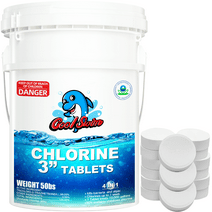 3 inch 50 lbs Stabilized Chlorine Tablets For Swimming Pools, Hot Tubs, Individual Wrapped