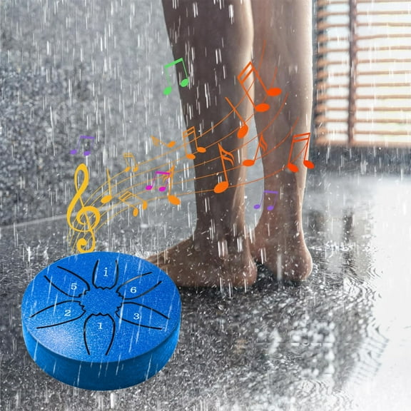 3 inch 6-Note Steel Tongue Rain Drum - Waterproof Outdoor Garden Instrument, Chime for Family & Friends, Produces Melodic Sounds with Water Drops, Durable Metal Material, 3.1in/8cm, Blue