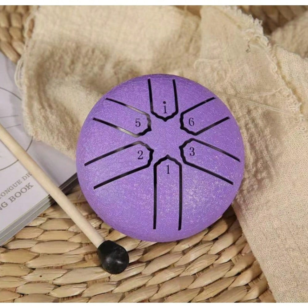 3-inch 6-tone Portable Steel Tongue Drum, 1 Count Compact Stress ...