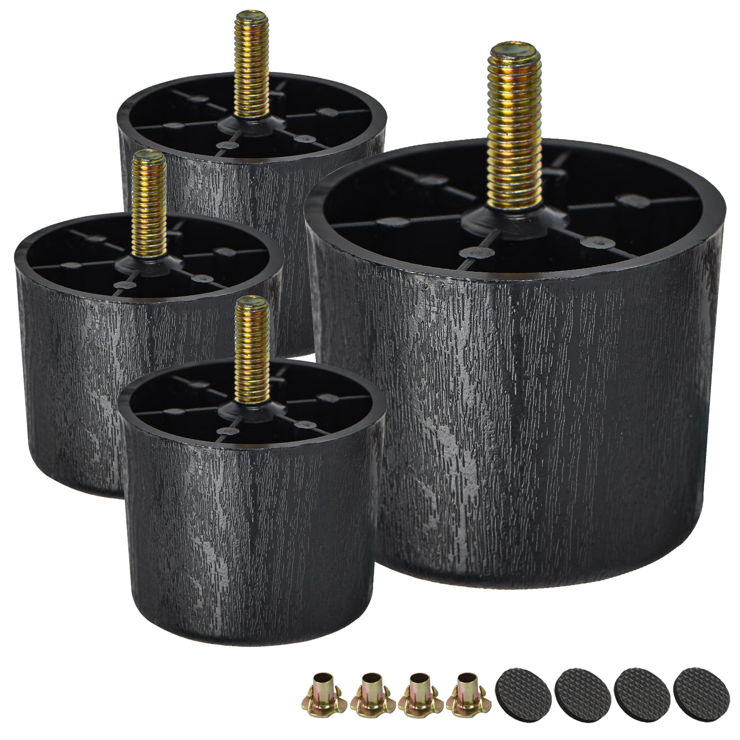 3 inch / 8cm Plastic Furniture Legs, Tchosuz Pack of 4 Mid Century